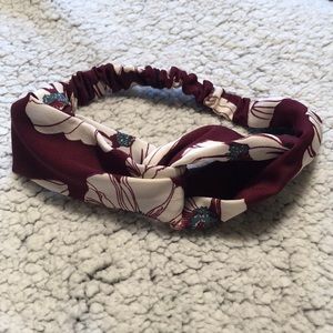 wine red head band